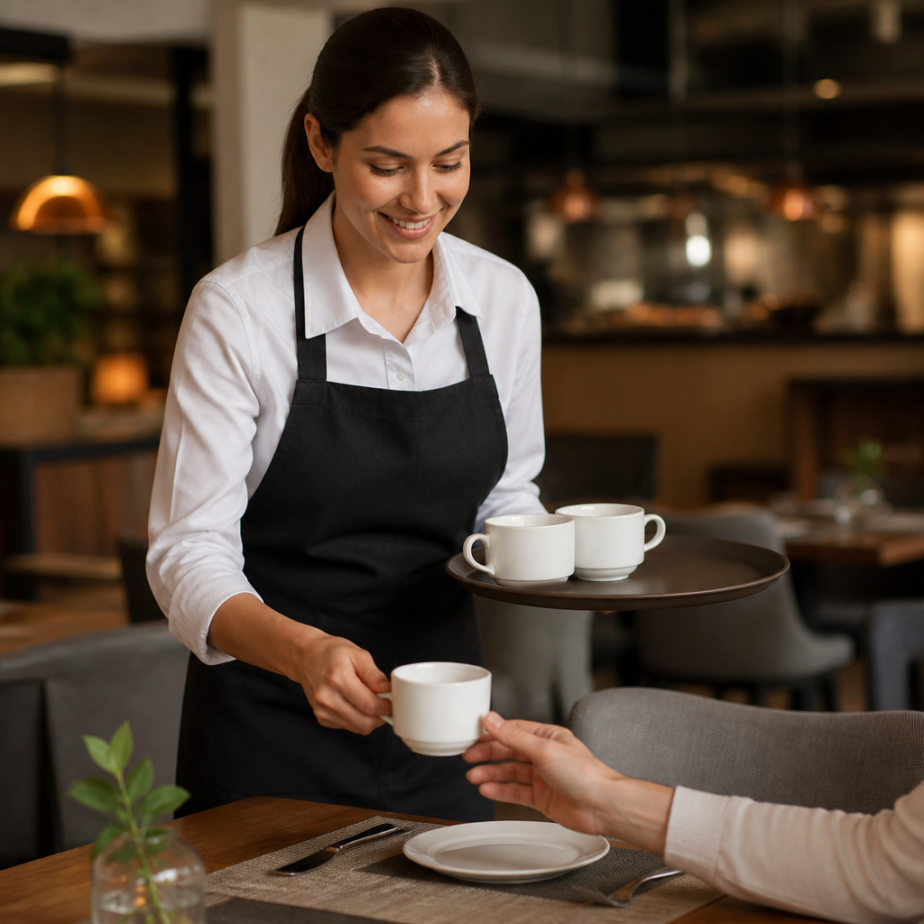 Stacking Cups 200ml Porcelain for Cafés & Restaurants (Pack of 24)