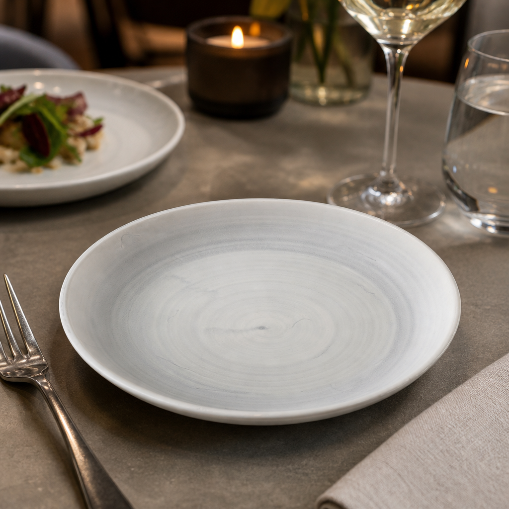 Coupe Plates 165mm Grey Vitrified Ceramic for Professional Dining (Pack of 12)