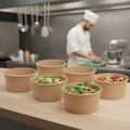 Cardboard Kraft Salad Bowls 500ml for Food Markets (Pack of 300)