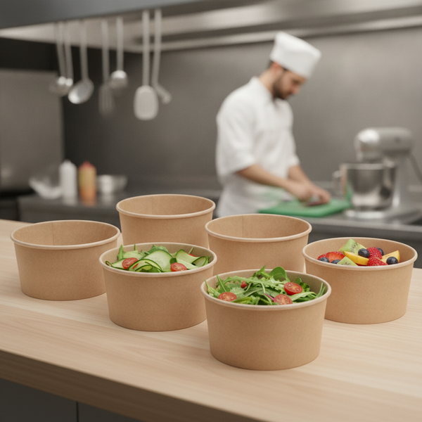 Cardboard Salad Bowls for Food Markets, Cardboard, pack of 300