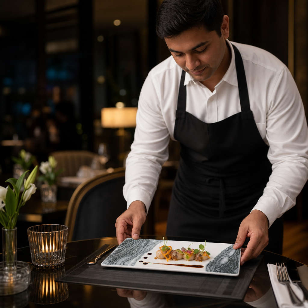 Oblong Plates x 330 110mm Black Vitrified Ceramic for Modern Hospitality (Pack of 6)