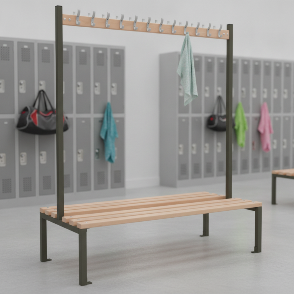Powder Coated Steel Double-sided Island Seating for Schools & Gyms