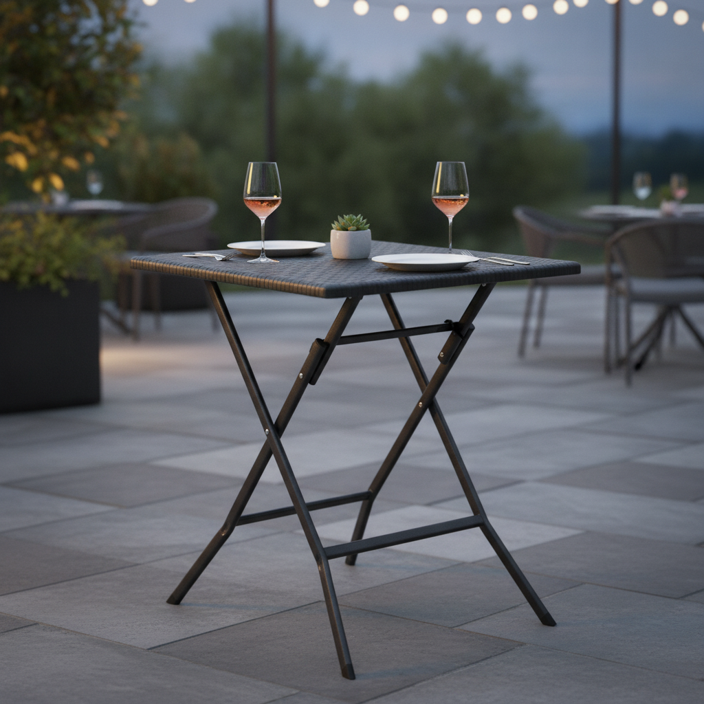 Powder Coated Steel Folding Square Table 620mm for Outdoor Events
