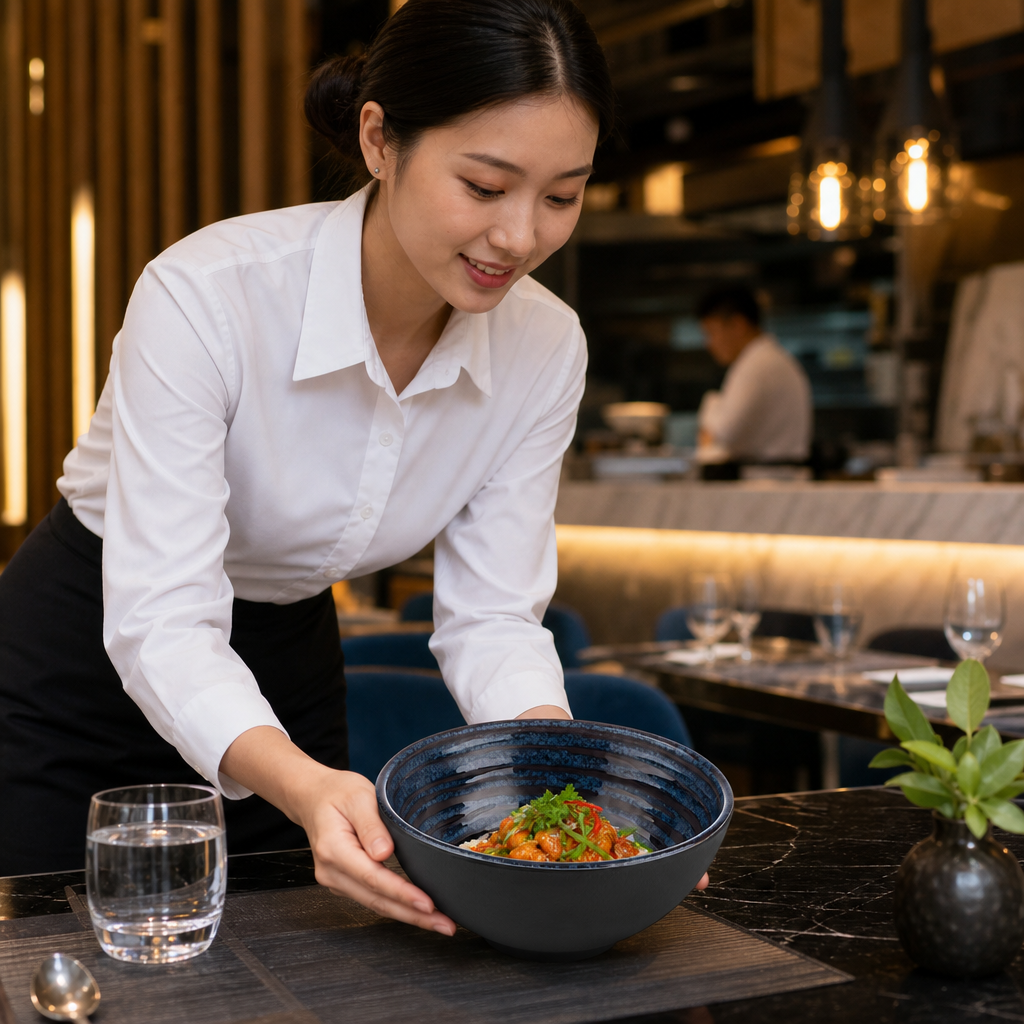 Bowl Centre 500ml Blue Melamine for Dining Rooms