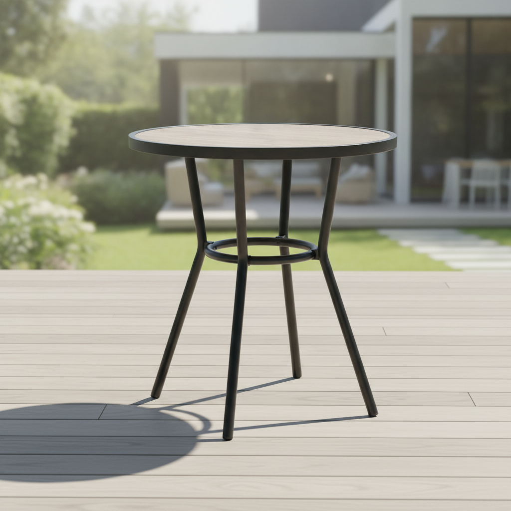Black Aluminium Round Outdoor Table 700mm for Al Fresco Dining