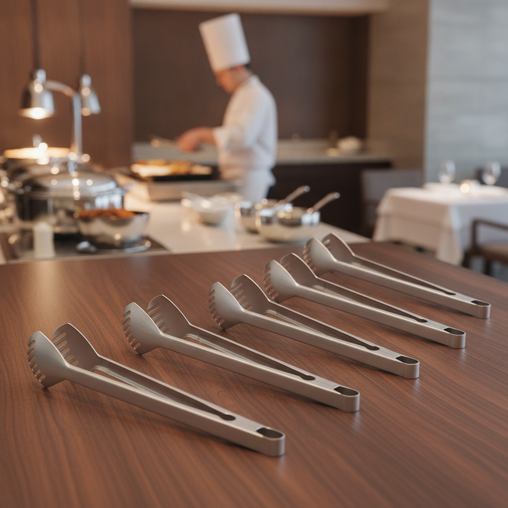 18/10 Stainless Steel Buffet Serving Tongs for Catering (Pack of 6)