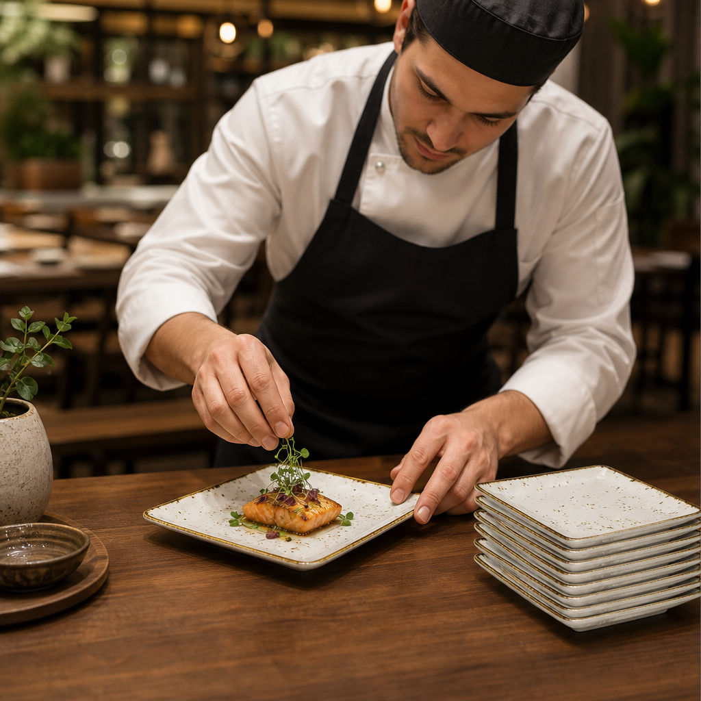 Square Plates 127mm Melamine for Cafés & Buffets (Pack of 6)