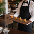 Acacia Wood Rectangular Buffet Trays 200x580mm for Catering (Pack of 4)