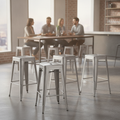 Galvanised Steel High Stools 770x425mm for Indoor & Outdoor Use (Pack of 4)