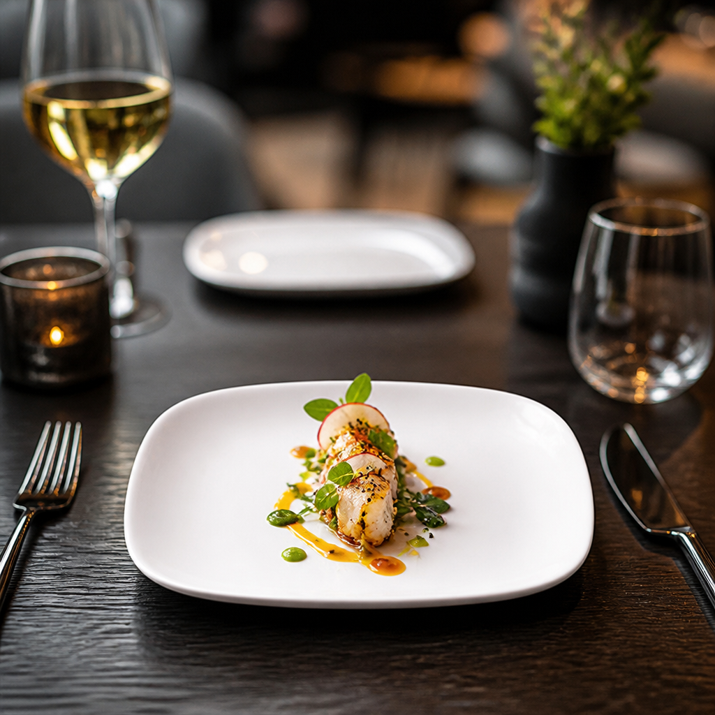 Squared Oblong Plates 157 237mm White Porcelain for Restaurants & Cafés (Pack of 12)