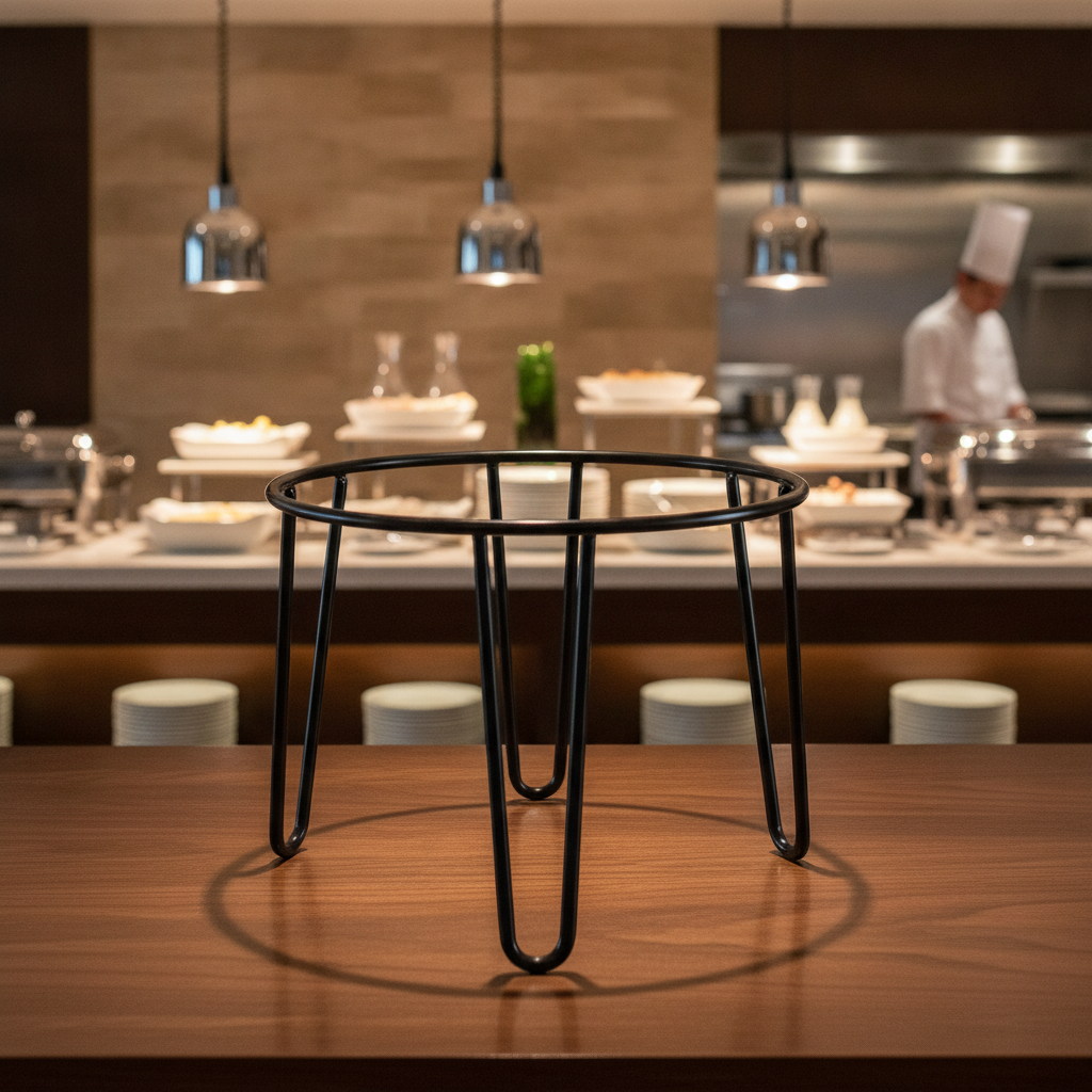Powder Coated Steel Non-Slip Riser Round 210mm for Buffet Serveware