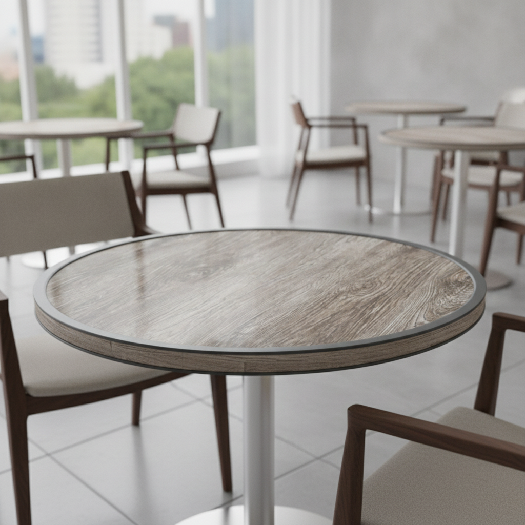 Aluminium & Glass Round Table Top 580mm for Dining Areas