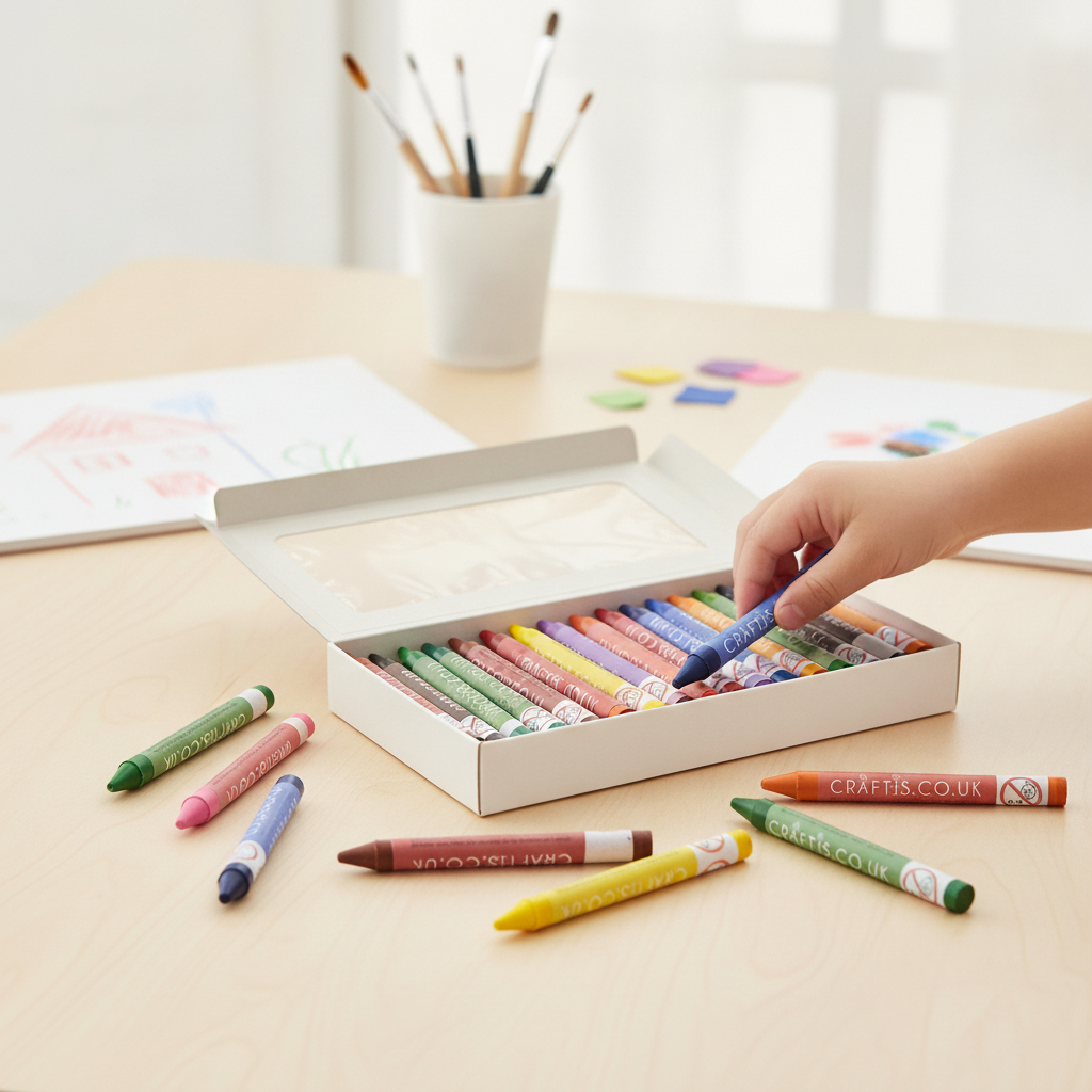 Non-Toxic Round Crayons for Kids' Activities (Pack of 50)