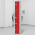 Powder Coated Steel Red Lockers 300mm Deep for High Hygiene Areas