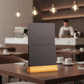 Wood Holder with Double Blackboard for Tabletop Use