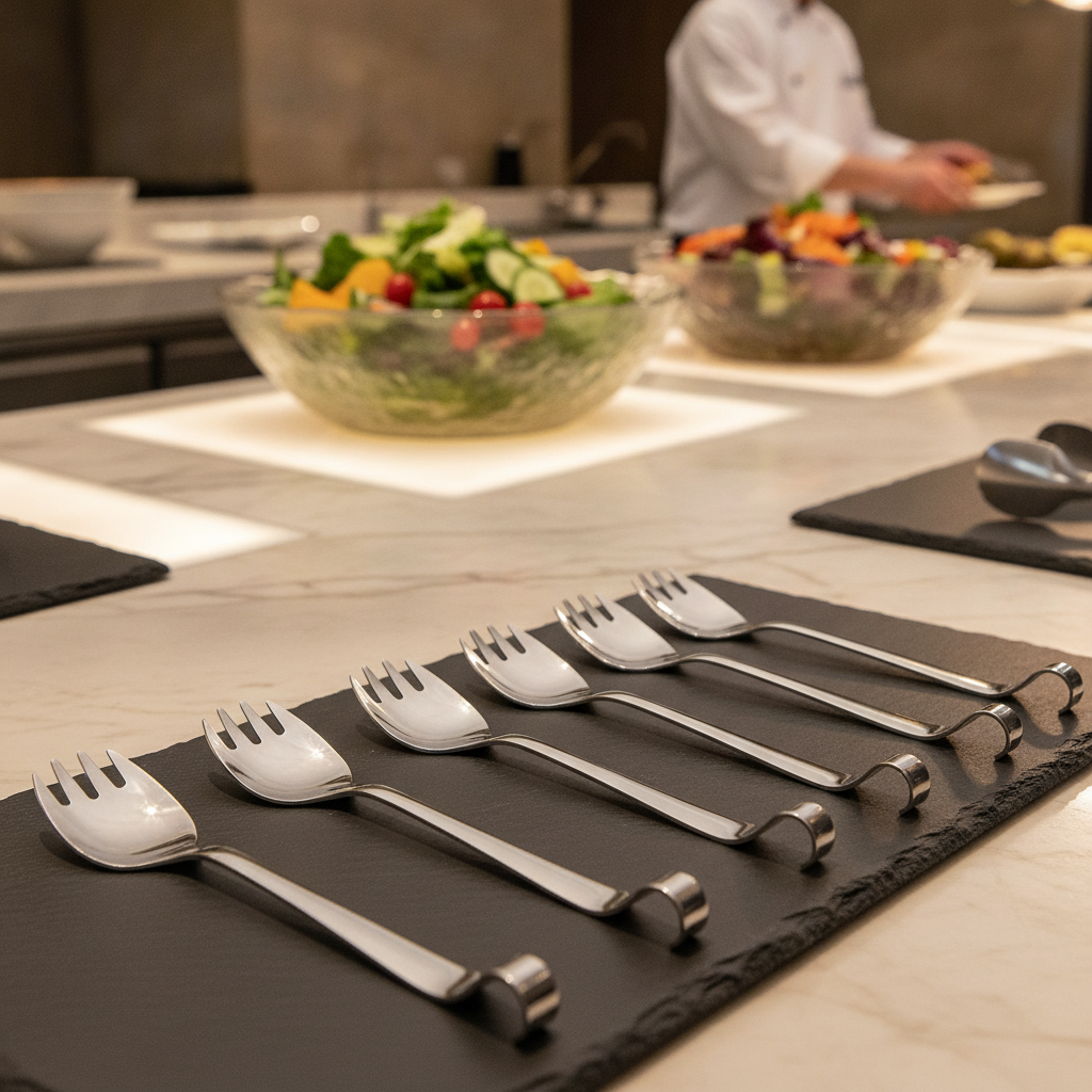 Stainless Steel Salad Forks 250mm for Buffet Presentation (Pack of 10)
