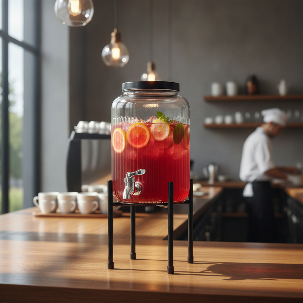 Glass Beverage Dispenser 3.8L for Parties & Events
