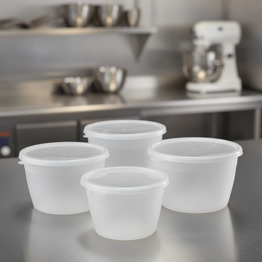 Polypropylene Pudding Basins 140ml, 500ml, 1Ltr for Professional Kitchens (Pack of 6)
