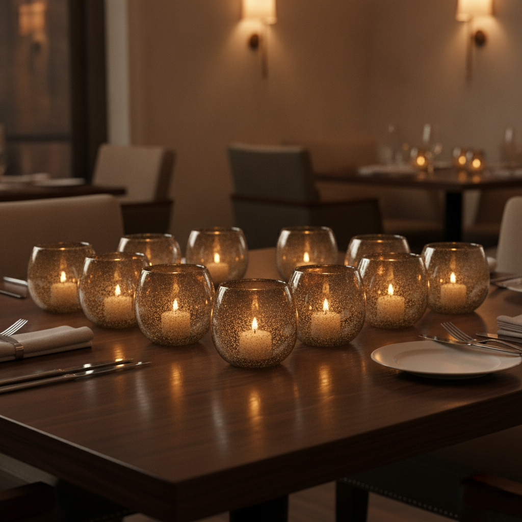 Glass Sepia Votives 102mm for Enhancing Dining Experience (Pack of 12)