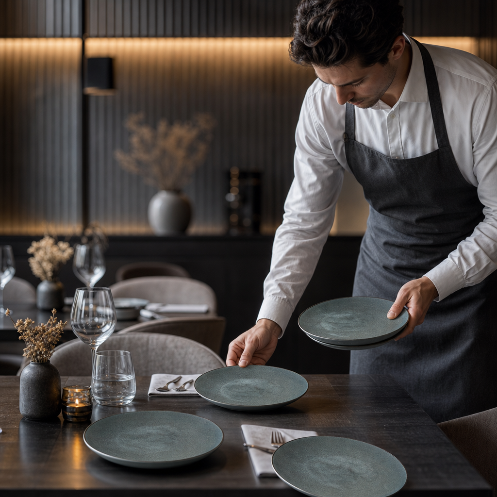Coupe Plates Grey Porcelain for Elegant Dining (Pack of 12)