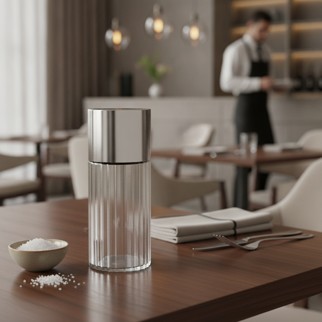 Stainless Steel and Glass Salt Shaker 40ml for Restaurants & Cafes