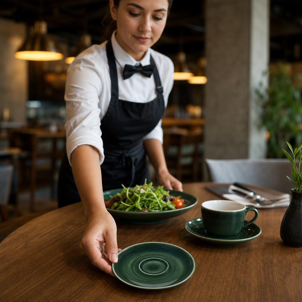 Saucer Alumina 152mm Green Vitrified Ceramic for Dining (Pack of 12)