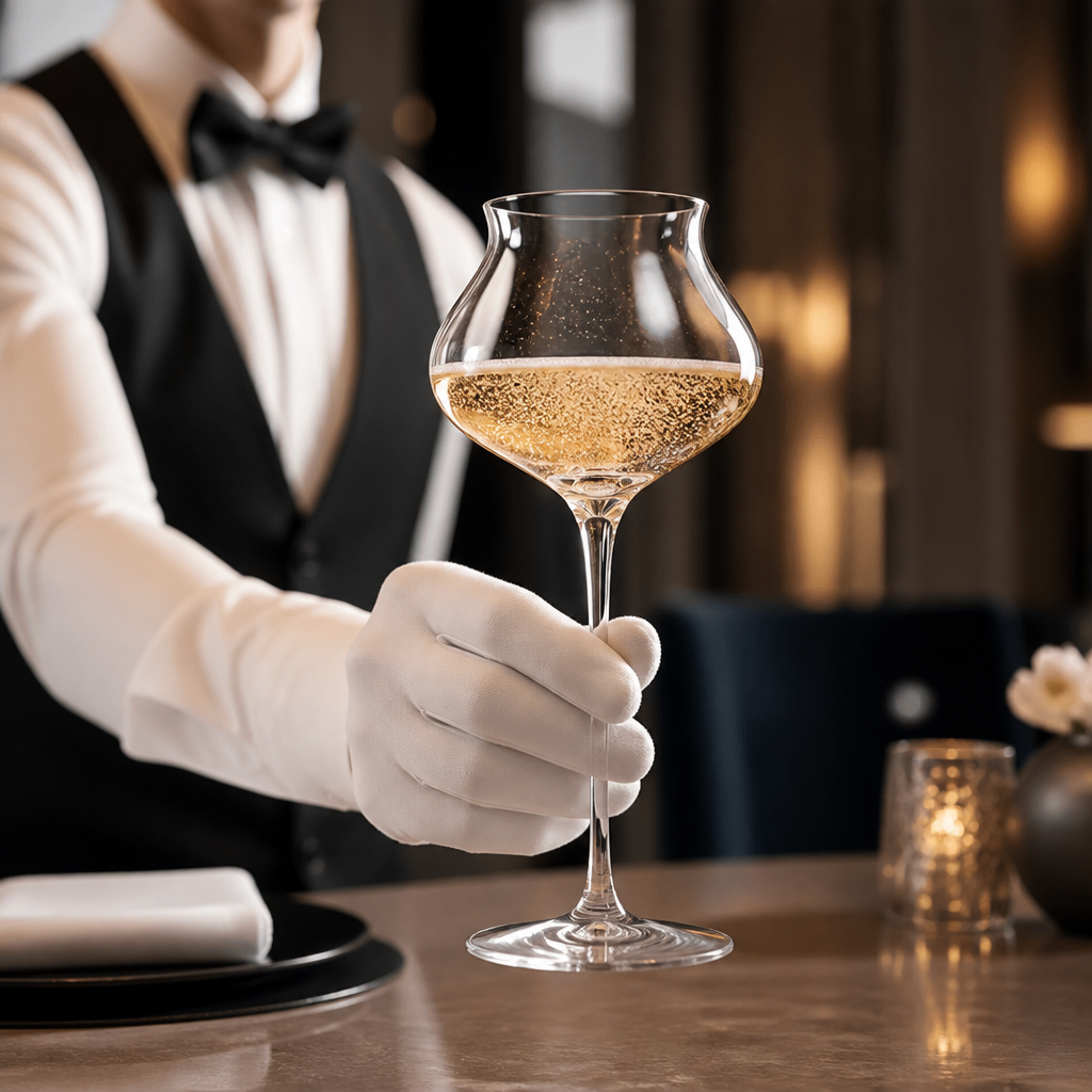 Clear Glass Champagne Flutes 300ml for High-End Venues (Pack of 24)