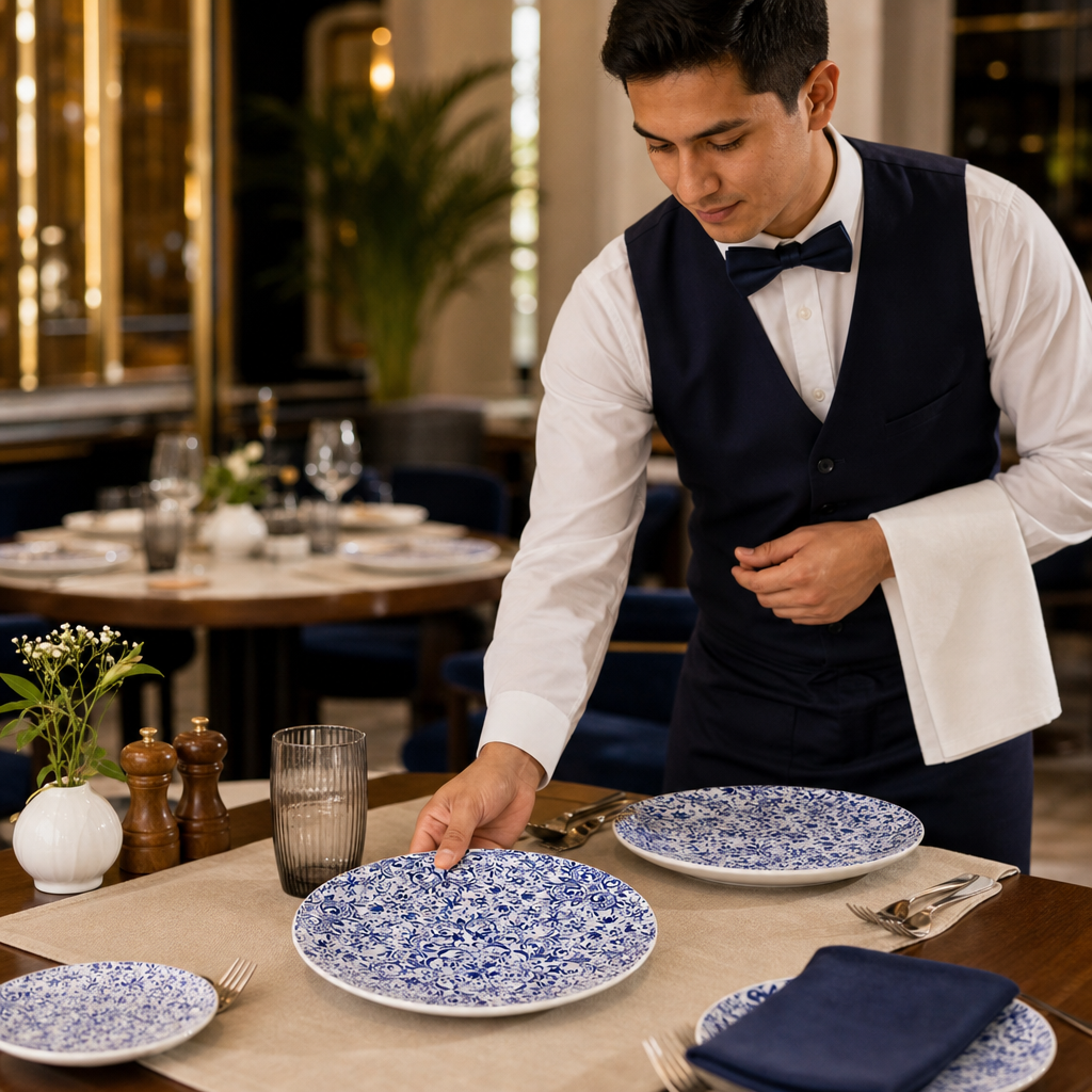 Coupe Plates Legacy Blue Porcelain for Casual Dining (Pack of 12)