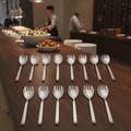 18/10 Stainless Steel Large Salad Serving Forks for Buffet Settings (Pack of 12)