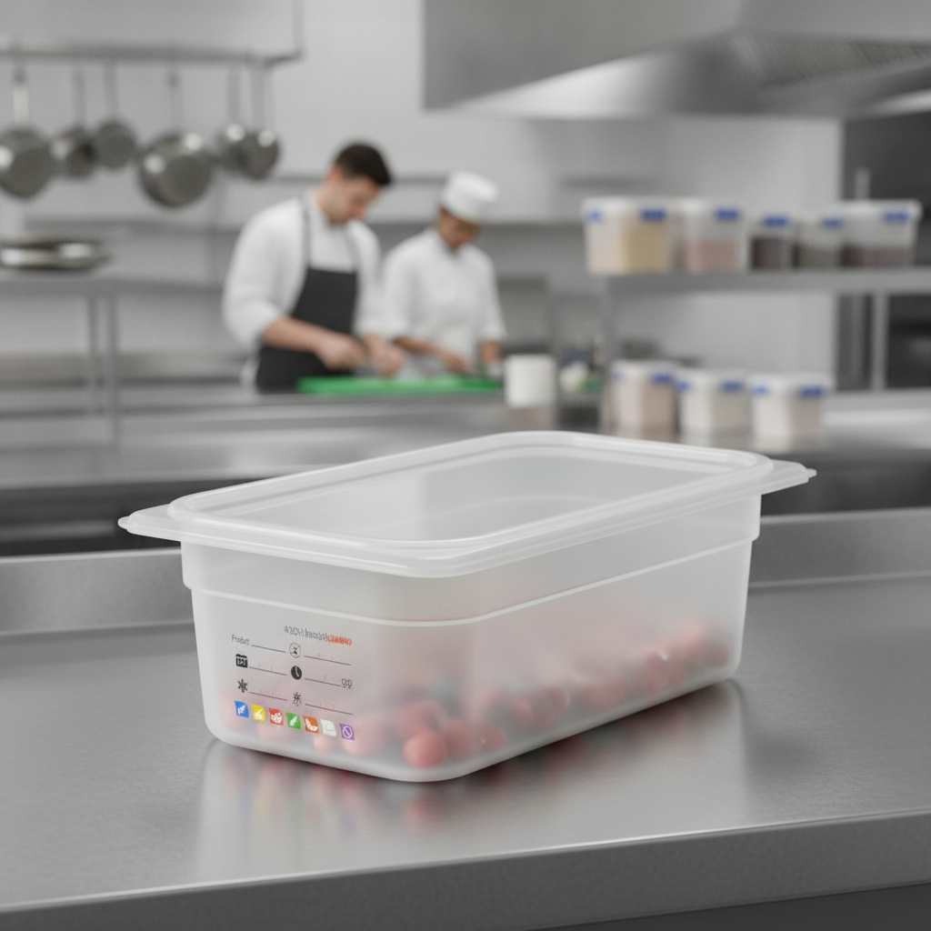 Polypropylene Food Storage Container 1/3 GN 100mm for Professional Kitchens