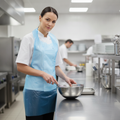 Polythene Disposable Bib Aprons Blue for Back of House (Pack of 100)