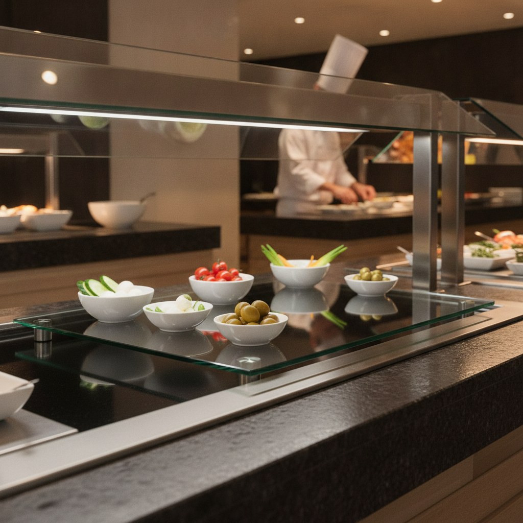 Clear Glass Tile Insert 914x279mm for Buffet Presentations