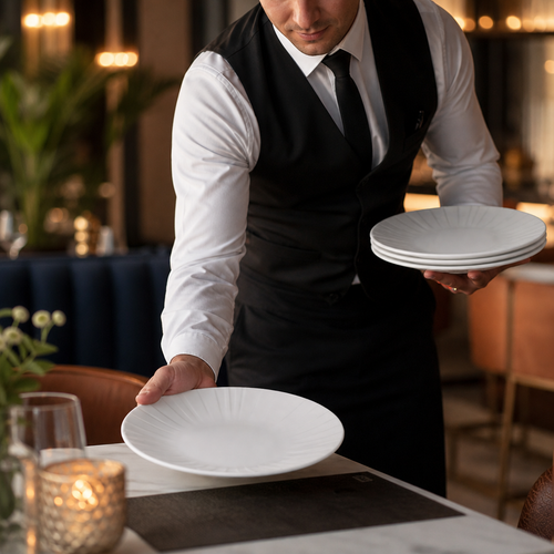 Alumina Coupe Plates 255mm Vitrified Ceramic for Upscale Dining (Pack of 12)