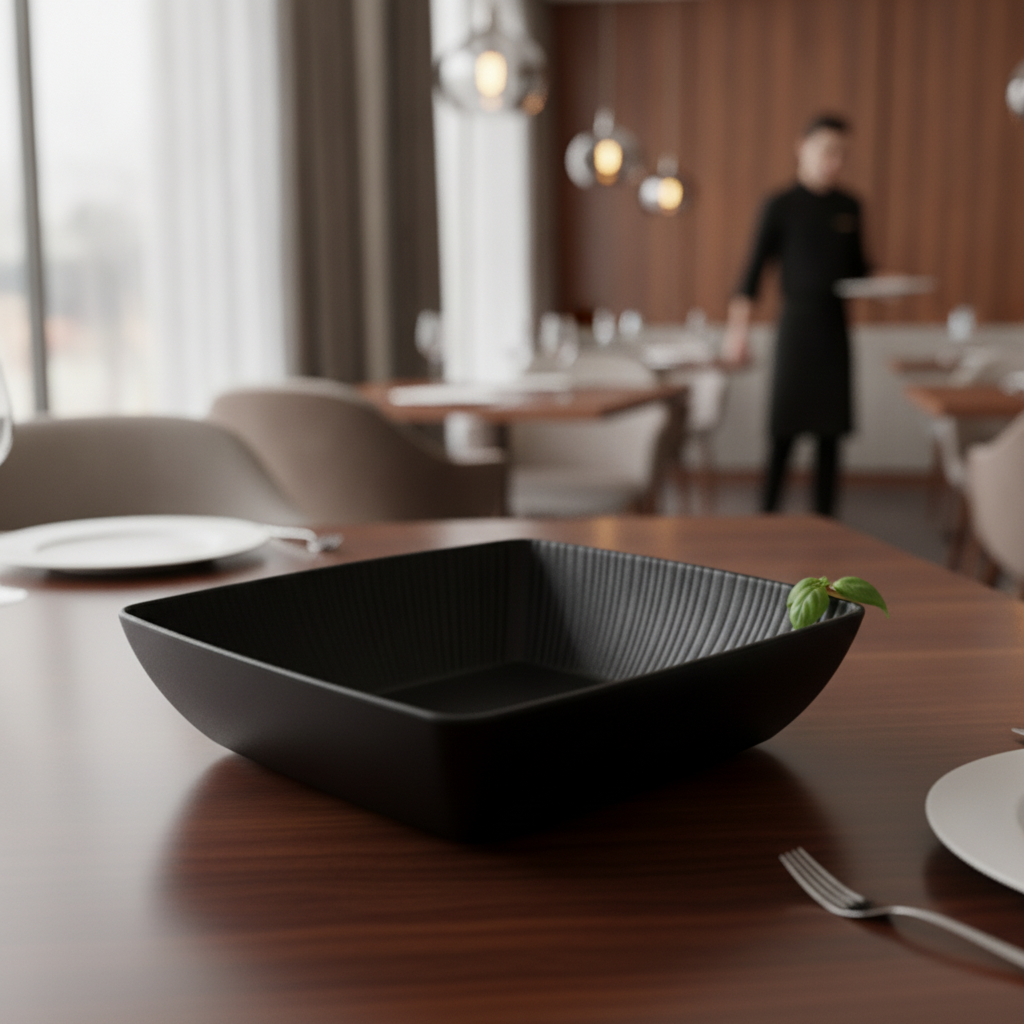 Melamine Black Bowl 3.5L for Dining Rooms
