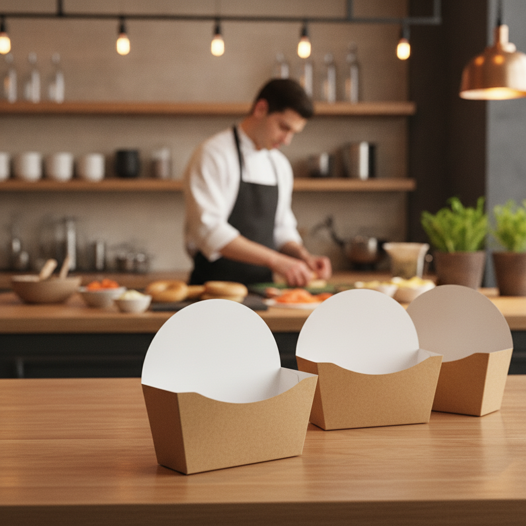 Compostable Paper Bagel Scoops for Event Catering (Pack of 1000)