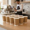PLA & Paper Double Wall Coffee Cups 340ml for Eco-Friendly Takeaway (Pack of 25)