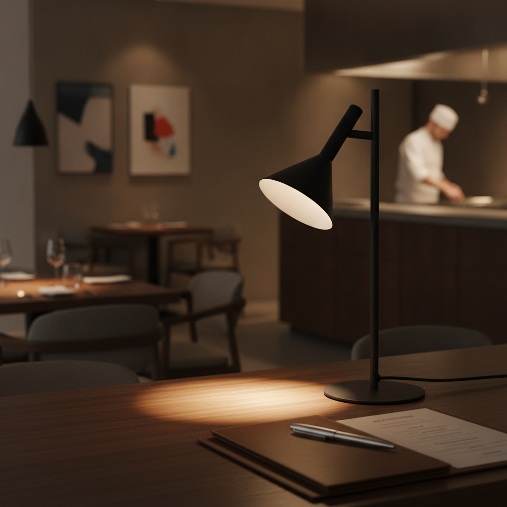 Metal Black Table Lamp with Adjustable Head 260x150mm for Reading & Study