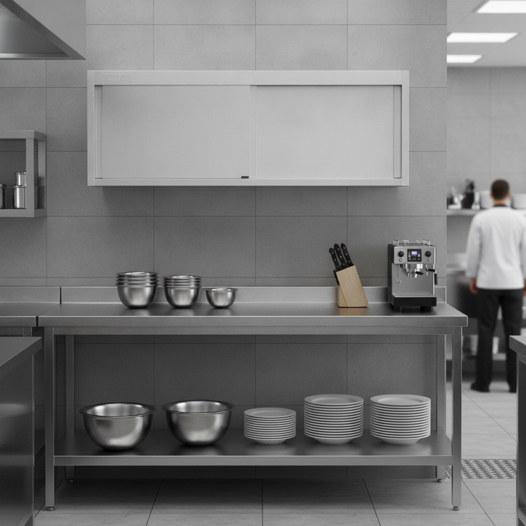 Stainless Steel Wall Cupboard 650x1800x400mm for Kitchen Storage