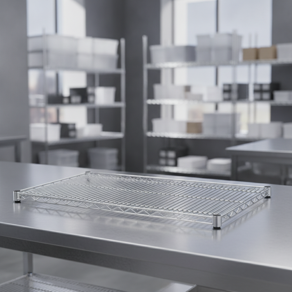Zinc Coated Steel Chrome Wire Shelves 1525x610mm for Kitchen Storage (Pack of 2)