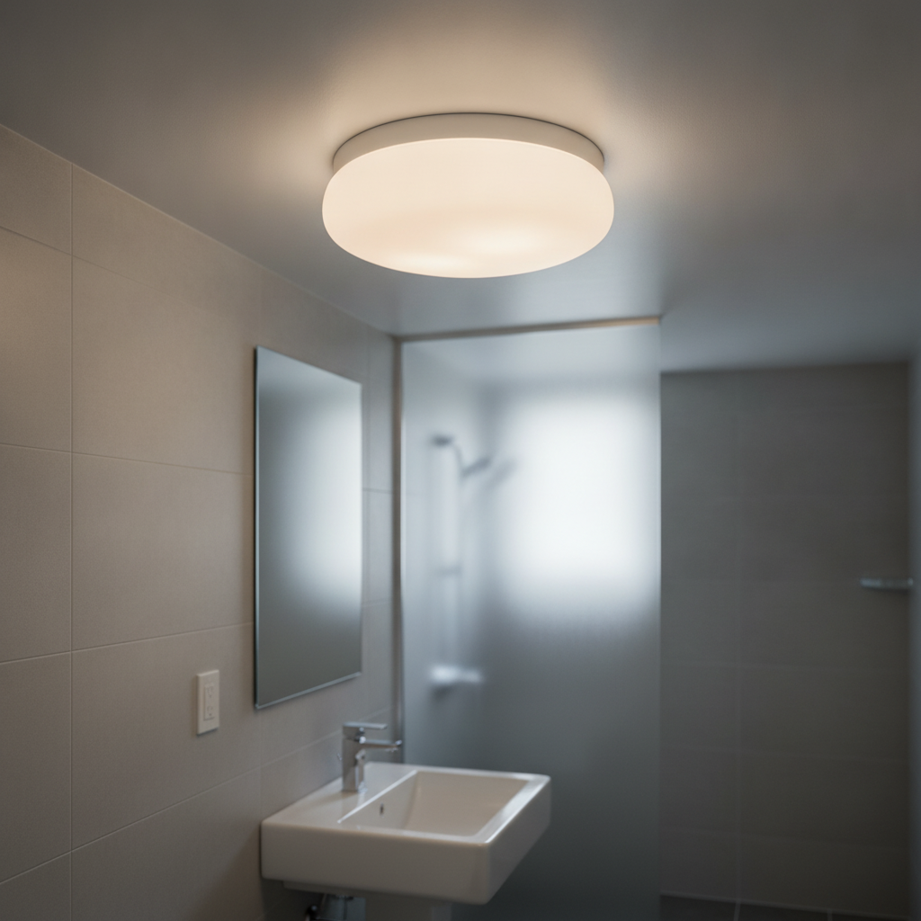 Plastic Ceiling Light White for Bathrooms & Utility Spaces