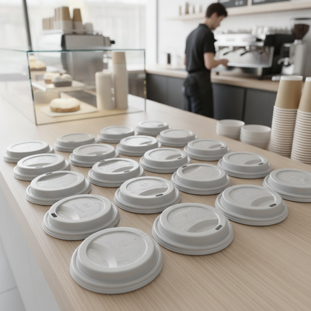CPLA Coffee Cup Lids 89mm for Eco-Friendly Use (Pack of 1000)