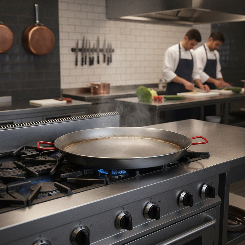 Carbon Steel Paella Pan 46cm for Outdoor Cooking