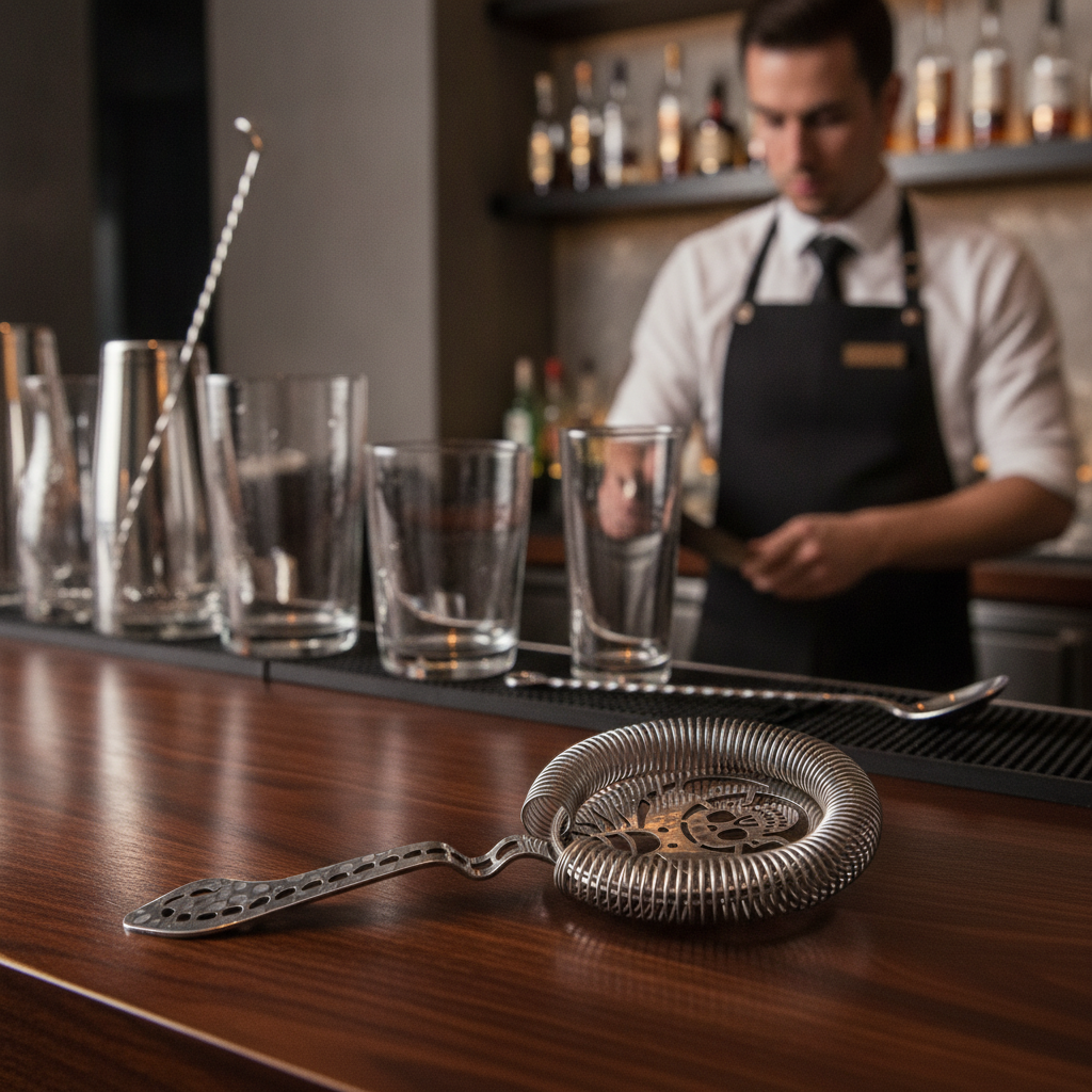 Stainless Steel Cocktail Strainer 200mm for Bars & Pubs