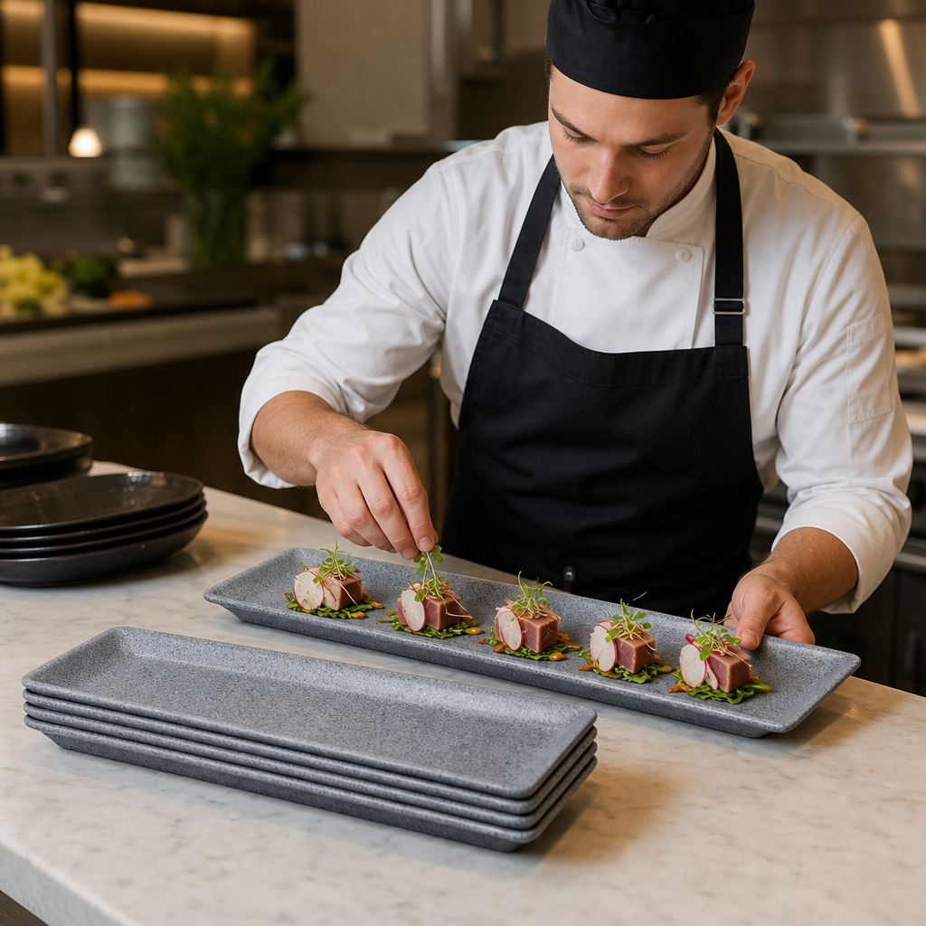 Rectangular Trays 560mm Melamine for Events Catering (Pack of 4)