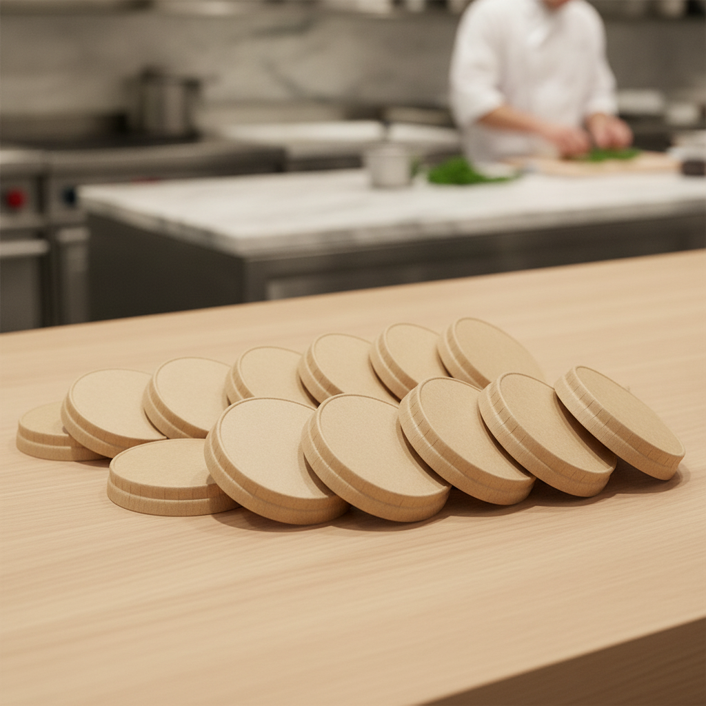 Brown Paper Lids for Portion Pots 11mm for Eco-Friendly Use (Pack of 1000)