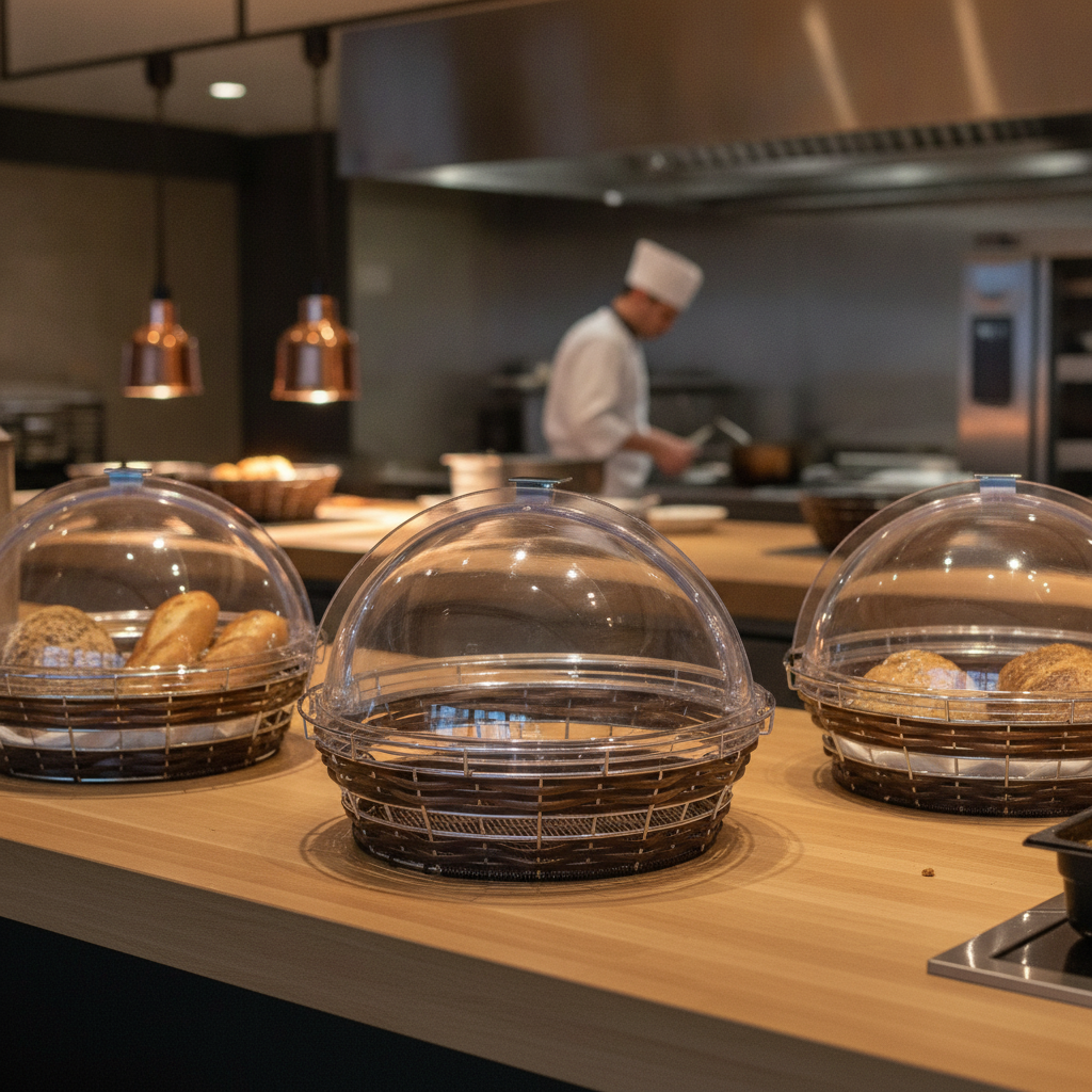 Poly-Rattan Round Basket 16in for Buffet Displays