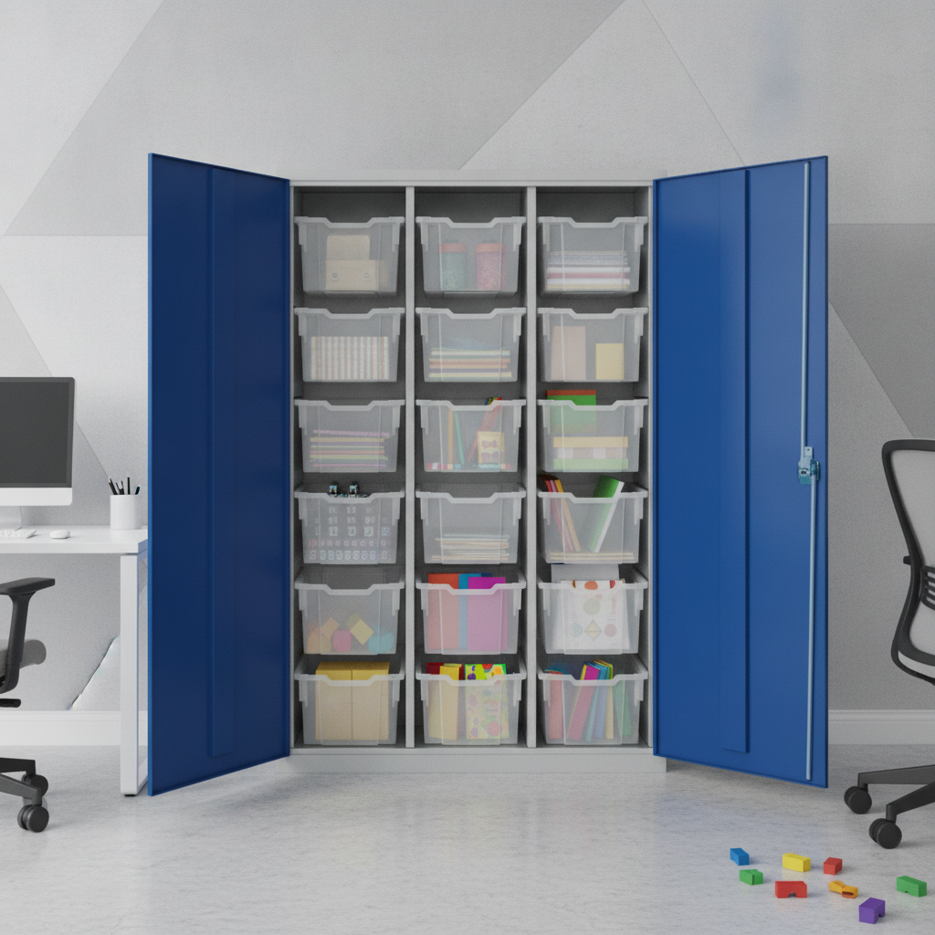 Powder Coated Steel High-Capacity Storage Cupboard for Offices & Schools