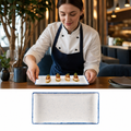 Rectangular Blue Plates x 145 300mm Indigo Porcelain for Dining (Pack of 6)