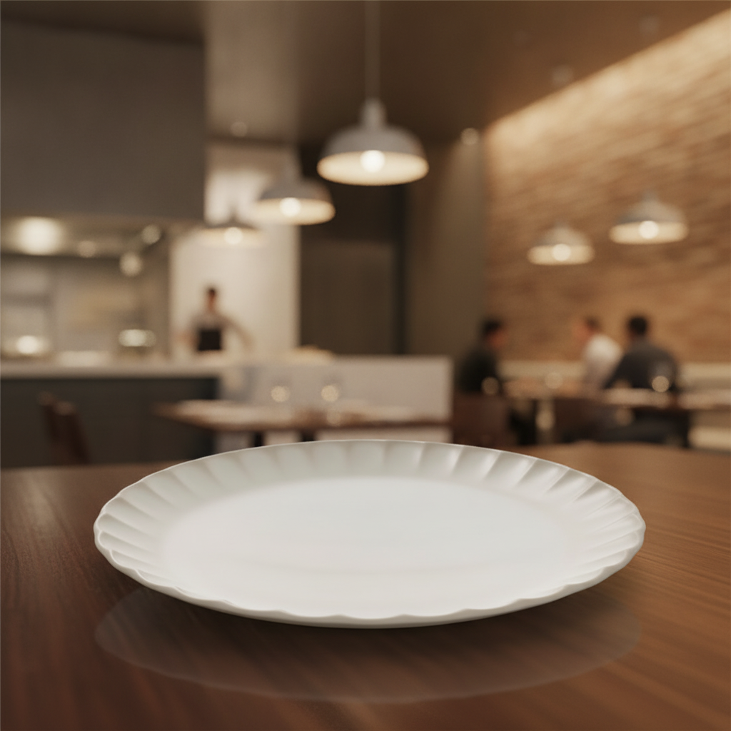 Melamine White Plate 260mm for Catering Displays