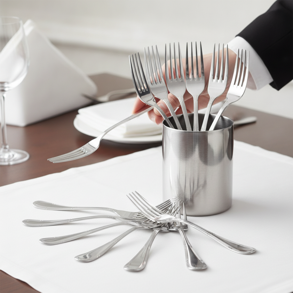 18/10 Stainless Steel Table Forks for Elegant Dining (Pack of 12)